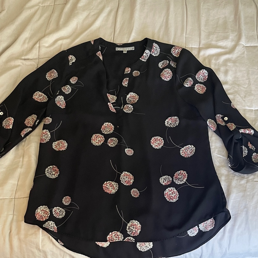 Daniel Rainn Black Floral Blouse